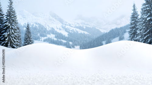 Heavy snowfall blanketing a mountain landscape winter weather