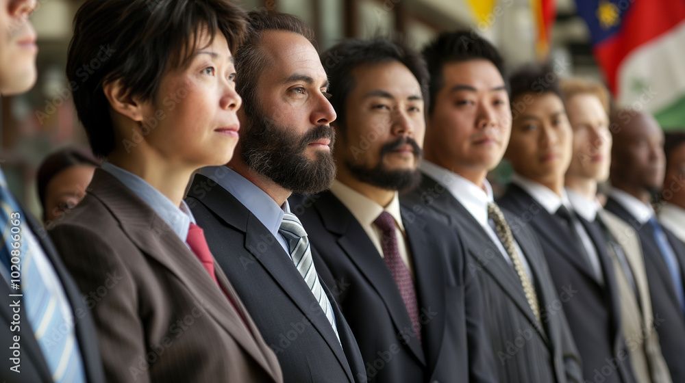 Diverse group of professionals in a corporate setting. Diverse group of professionals in a corporate setting.