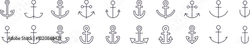 Anchor Picture Collection. Editable Stroke. Perfect for Infographics, Articles, Books, Flyers, Banners