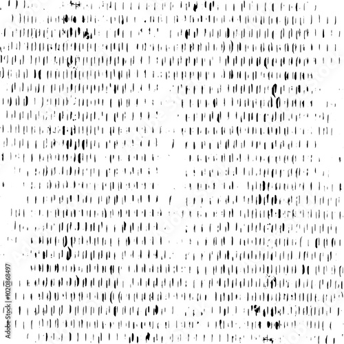 Rough, irregular texture composed of monochrome geometric elements. Overlay distressed grunge background. Abstract vector illustration. Isolated on white background. EPS10