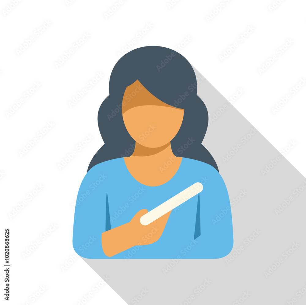 Female doctor holding negative pregnancy test result with flat design illustration style Female doctor holding negative pregnancy test result with flat design illustration style
