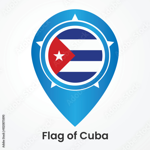 Free Download Cuba Flag Vector Flat Icon, pin map icon  - GFXLoad