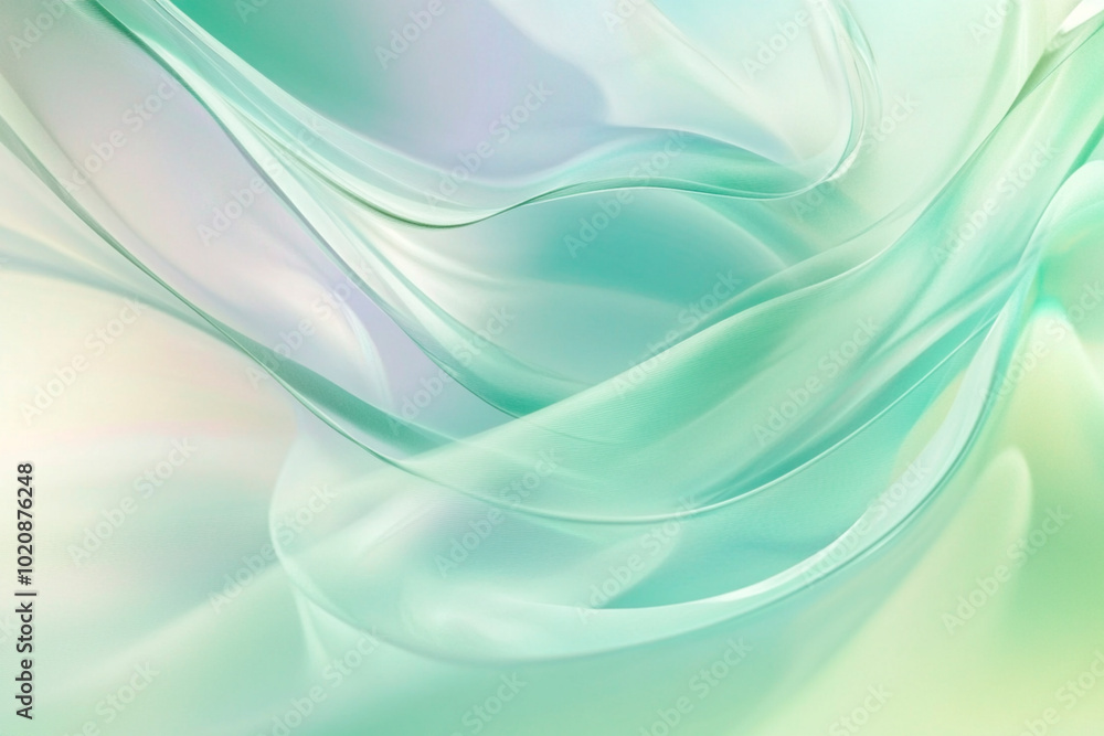 Naklejka premium Green wavy glass background