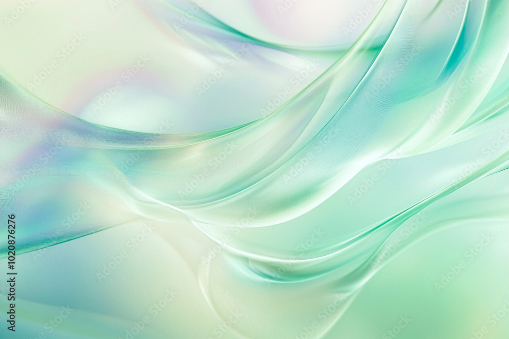 Naklejka premium Green wavy glass background