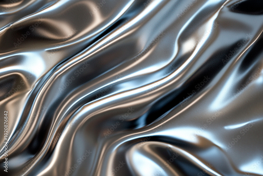 Metallic Holographic Iridescent Wavy Background Metallic Holographic Iridescent Wavy Background