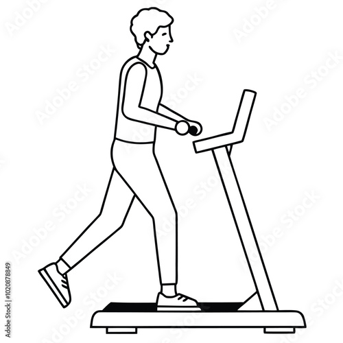 Treadmill Fitness Equipment Vector.