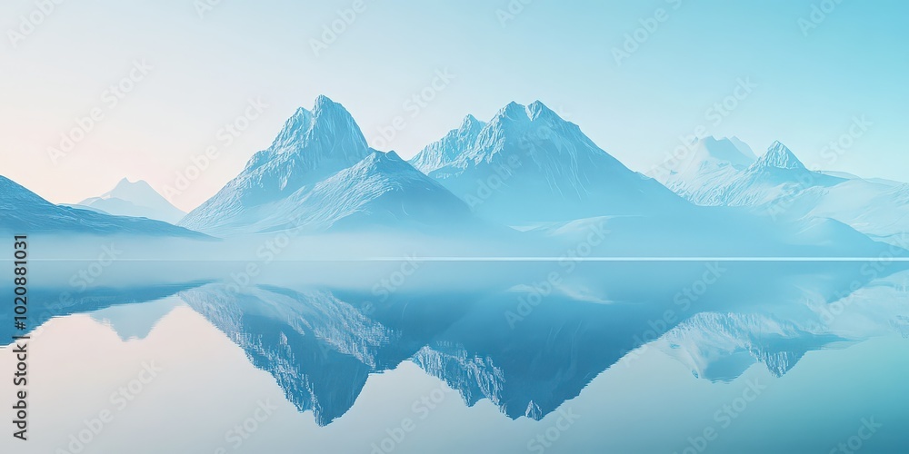 Misty Mountain Reflection in a Still Lake Misty Mountain Reflection in a Still Lake