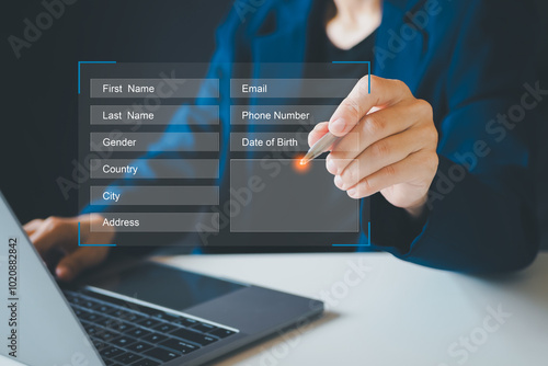 register your personal data details information, fill online form with name, email, phone number and date of birth for registration