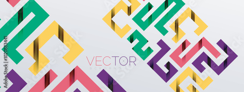 Color bend lines with shadow texture effect. Vector Illustration For Wallpaper, Banner, Background, Card, Book Illustration, landing page