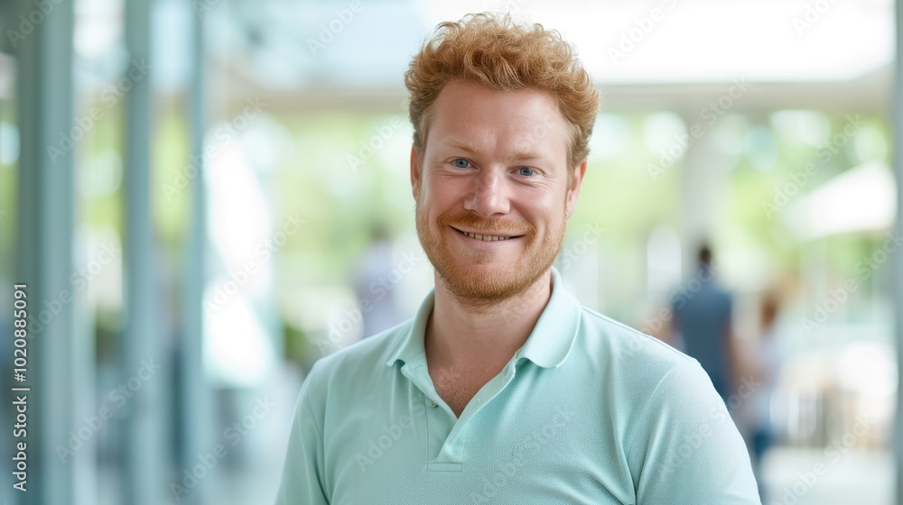 Confident British business consultant with a friendly smile in a modern office setting Confident British business consultant with a friendly smile in a modern office setting