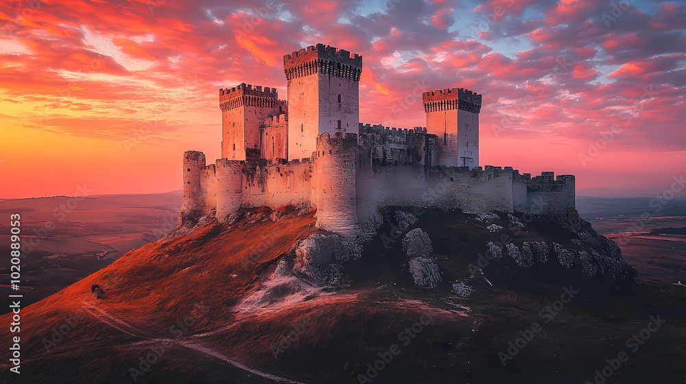 Fototapeta premium A mighty castle in the hill