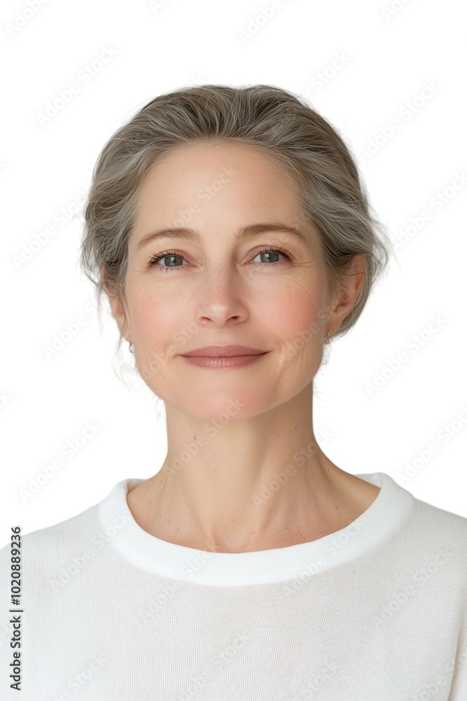 Professional Portrait of a Mature Woman in White Attire Professional Portrait of a Mature Woman in White Attire