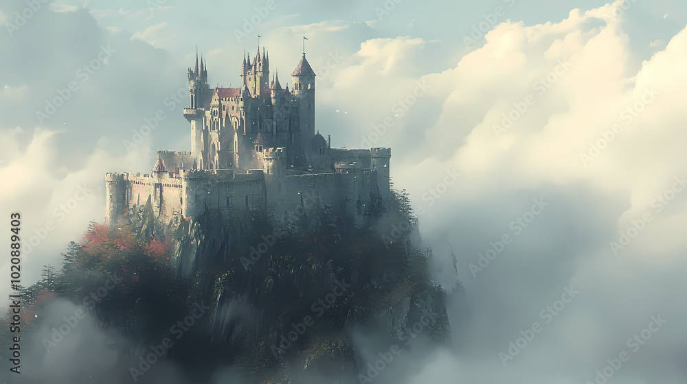 Fototapeta premium A mighty castle in the hill