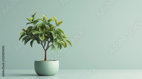 Wallpaper Mural Minimalist 3D Cherimoya Tree on Soft Background Torontodigital.ca