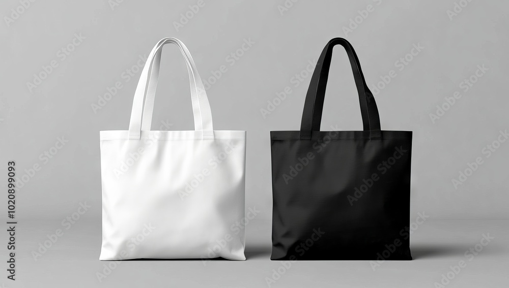 White and Black Tote Bag Mockup White and Black Tote Bag Mockup