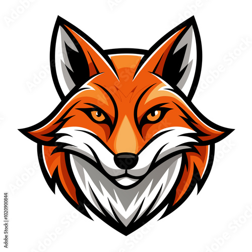 Stylized Fox Head Logo Vector Design