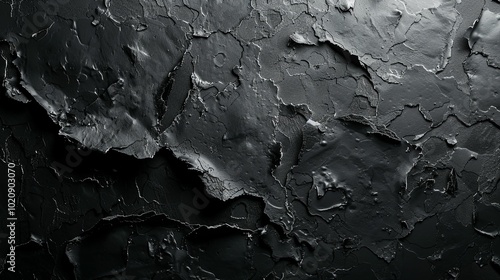 Abstract Black Cracked Texture