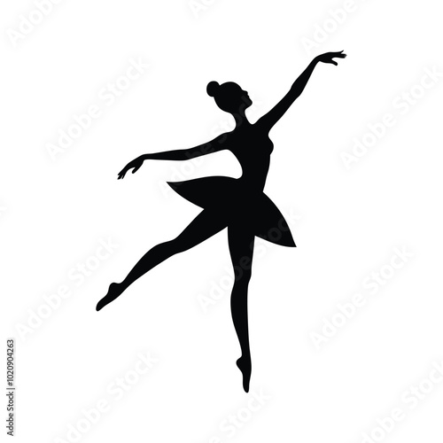 Graceful Silhouette of a Ballet Dancer in a Classic Pose for Elegant Art and Design Projects
