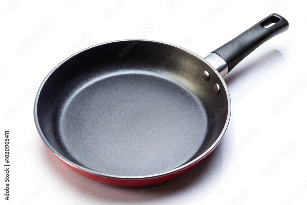 Frying pan for cooking isolated on white background close-up macro Frying pan for cooking isolated on white background close-up macro