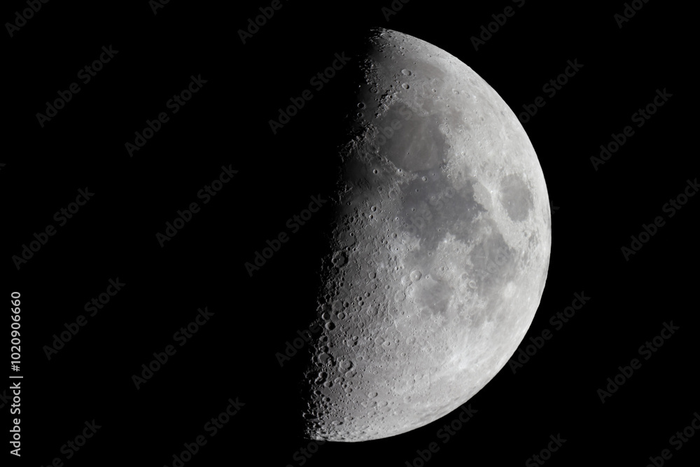 The moon is in the first quarter. Photo taken on May 15, 2024 The moon is in the first quarter. Photo taken on May 15, 2024