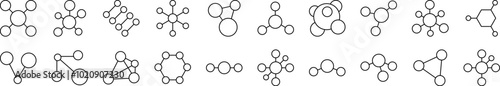 Chemical Compound Related Line Icon Collection. Editable Stroke. Perfect for Infographics, Articles, Books, Flyers, Banners