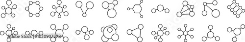 Chemical Compound Related Image Collection. Editable Stroke. Perfect for Infographics, Articles, Books, Flyers, Banners