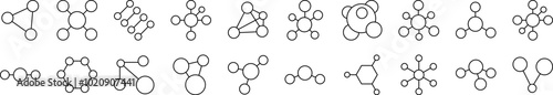 Chemical Compound Outline Icon Collection. Editable Stroke. Perfect for Infographics, Articles, Books, Flyers, Banners