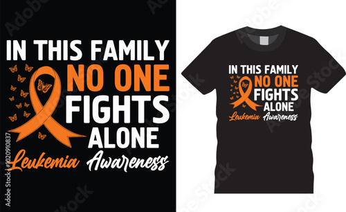 In this family no one family alone leukemia awareness premium ribbon t-shirt