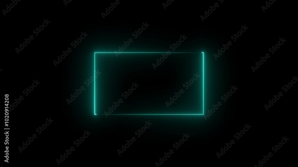 Neon rectangle frame. Abstract neon glowing line frame, animated moving led light screen box projection 4k Neon rectangle frame. Abstract neon glowing line frame, animated moving led light screen box projection 4k