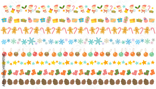 クリスマスイメージ 飾り罫セット 装飾 ベクター素材