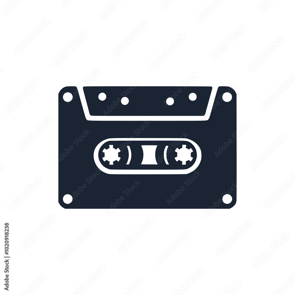 Fototapeta premium cassette tape retro vintage logo vector illustration template