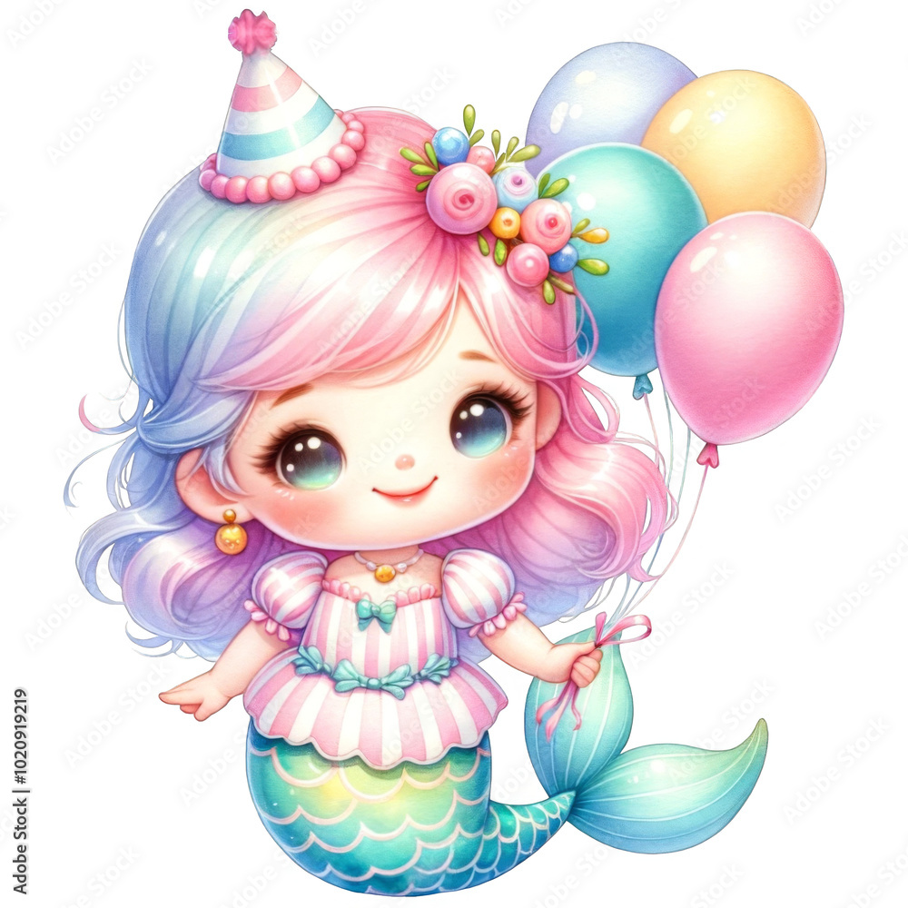 Mermaid circus with balloons Mermaid circus with balloons