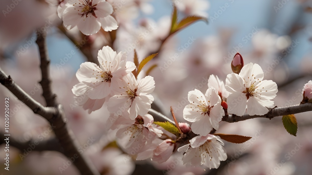 blossom in full bloom during spring, with delicate petals blowing in the wind. blossom in full bloom during spring, with delicate petals blowing in the wind.