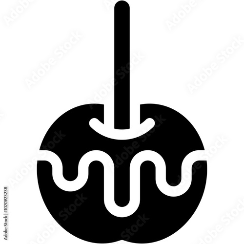 Vector Icon Caramelized Apple, Food and Restaurant, Dessert, Candy, Sweet, Apple