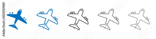 Airplane icon Isolated flat vector in outline