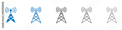Antenna icon Isolated flat vector in outline