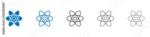Atom icon Isolated flat vector in outline