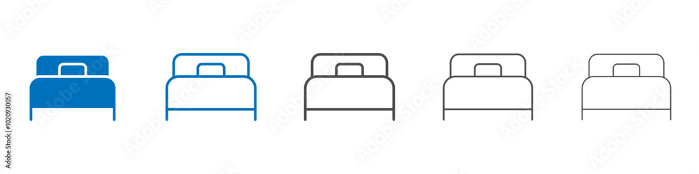 Bed icon Isolated flat vector in outline Bed icon Isolated flat vector in outline