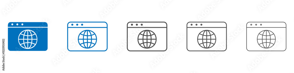 Browser icon Isolated flat vector in outline Browser icon Isolated flat vector in outline