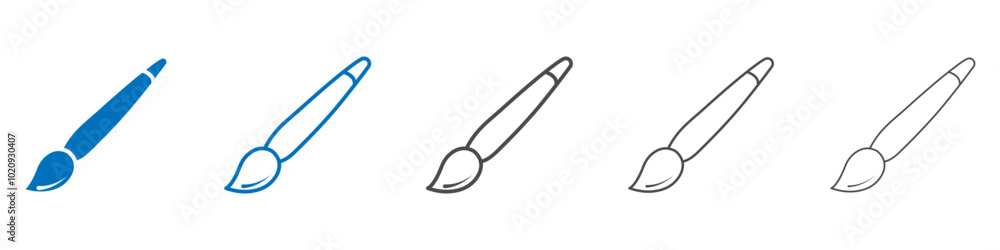 Brush icon Isolated flat vector in outline Brush icon Isolated flat vector in outline