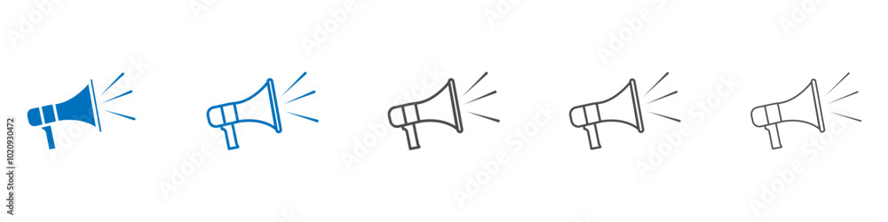 Bullhorn icon Isolated flat vector in outline Bullhorn icon Isolated flat vector in outline