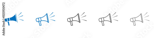 Bullhorn icon Isolated flat vector in outline