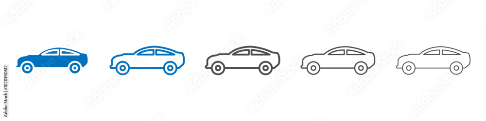 Car icon Isolated flat vector in outline Car icon Isolated flat vector in outline