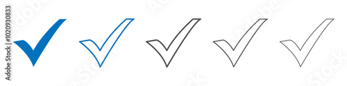 Checkmark icon Isolated flat vector in outline