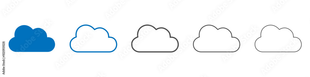 Cloud icon Isolated flat vector in outline Cloud icon Isolated flat vector in outline