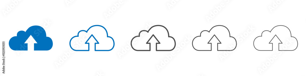 Cloud upload icon Isolated flat vector in outline Cloud upload icon Isolated flat vector in outline