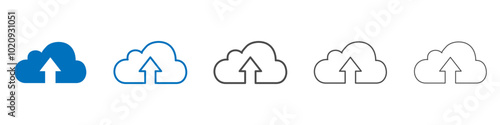 Cloud upload icon Isolated flat vector in outline
