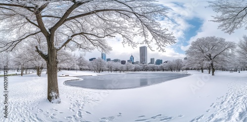 During a Colorado snow storm, Denver City Park looks spectacular