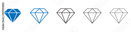 Diamond icon Isolated flat vector in outline