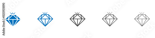 Diamond icon Isolated flat vector in outline